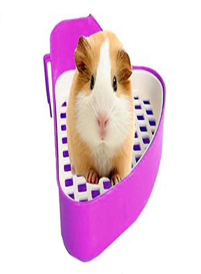 سايج سكوير صندوق فضلات الأرانب المربع الكبير الحجم من سيج، للتدريب على استخدام المرحاض مع شبكة للأرانب والخنازير الغينية والشنشيلة (وردي) - Image 3